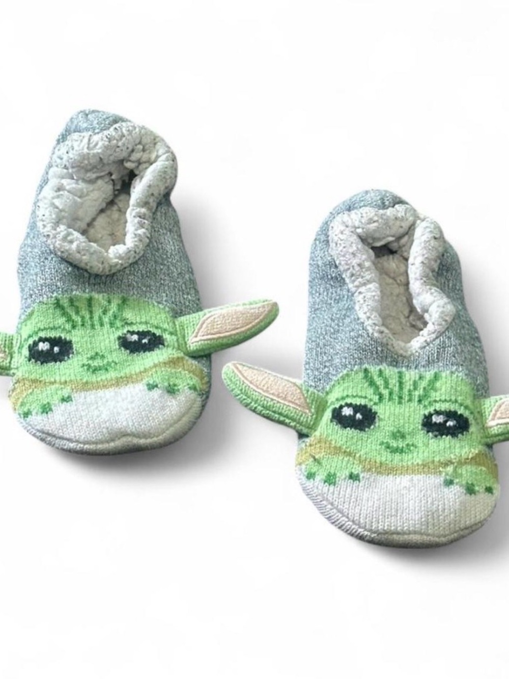 Gray Baby Yoda Slipper Socks